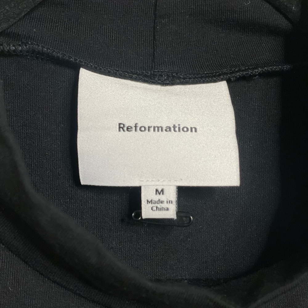 Reformation Jemma Knit Dress in Black Sleeveless Mini Belt Stretchy - Picture 7 of 10